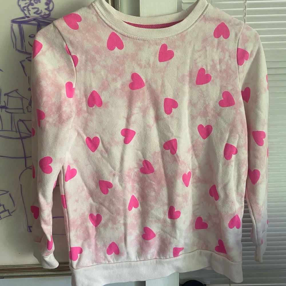 Cat & Jack Pink Heart Pattern Sweatshirt